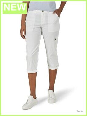 Lee Women's Ultra Lux Comfort Flex-to-Go Cargo Capri Pants Relaxed Fit